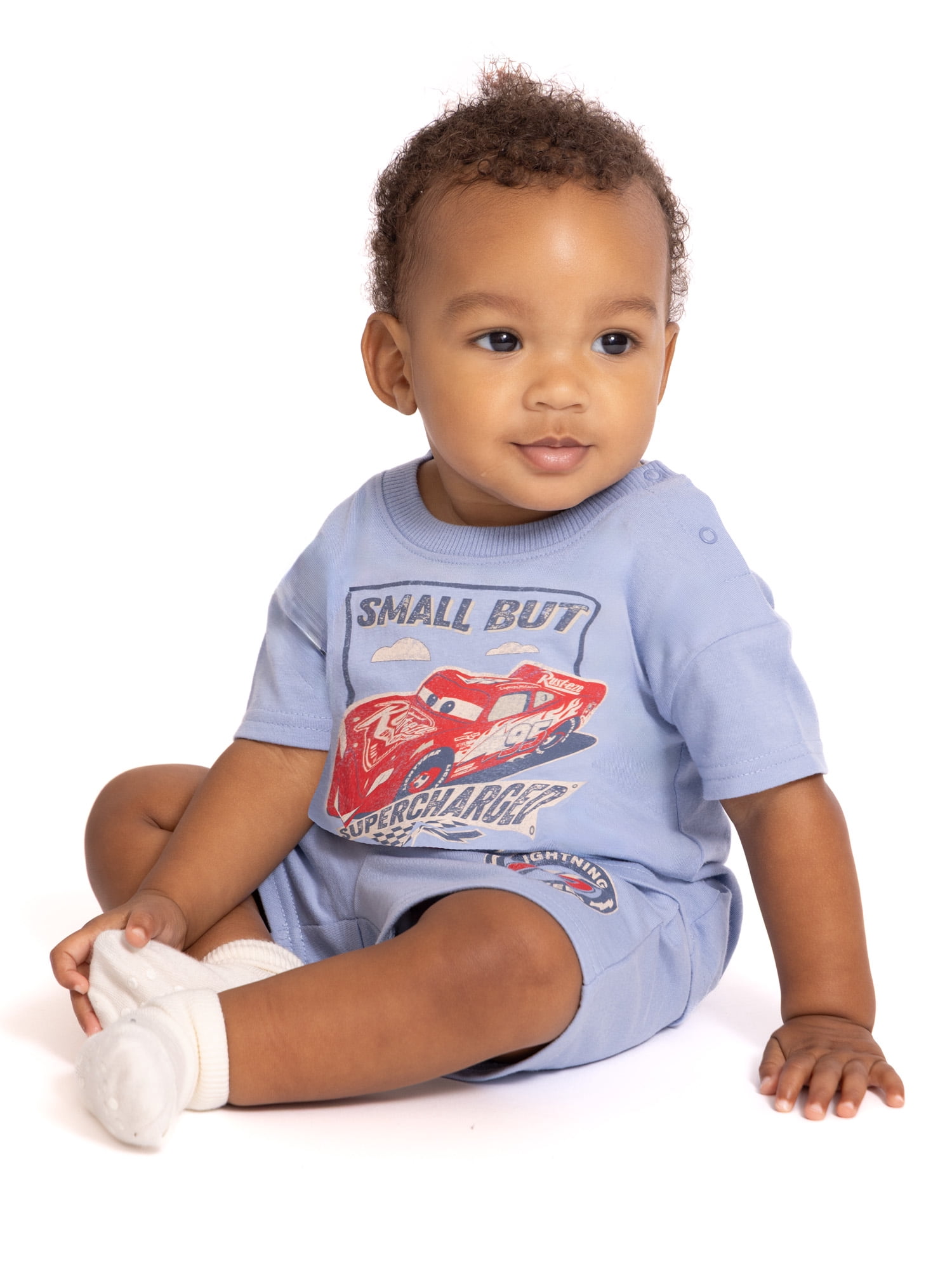 Pixar Cars Baby Boys' Short Sleeve Graphic Tee and Shorts Set, 2-Piece, Sizes 0/3M-24M