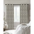 thumbnail image 3 of Beige Black Striped Blackout Curtains 45 Inches Long for Bedroom, Abstract Modern Art Irregular Stripe Thermal Insulated Room Darkening Black Out Window Curtain Panels Grommet Drapes for Living Room, 3 of 8