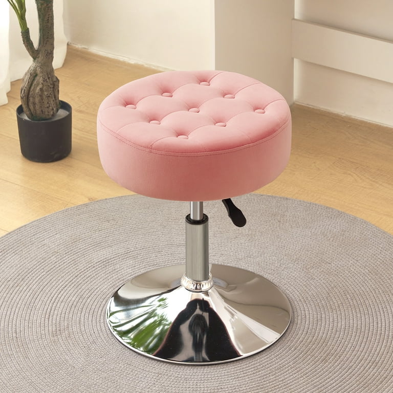 Adjustable vanity discount stool with wheels