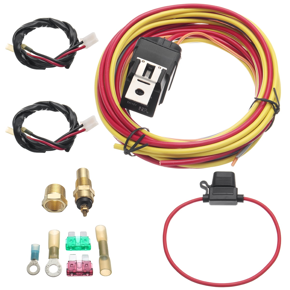 American Volt Adjustable Thermostat Dual Electric Fan Wiring Install Kit 40a Relay Auto Switch
