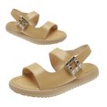 thumbnail image 2 of Sandalias de punta abierta para mujer, sandalias planas con punta abierta para mujer, sandalias de punta redonda para mujer, sandalias de PU para mujer, eficiencia óptima, 2 of 9