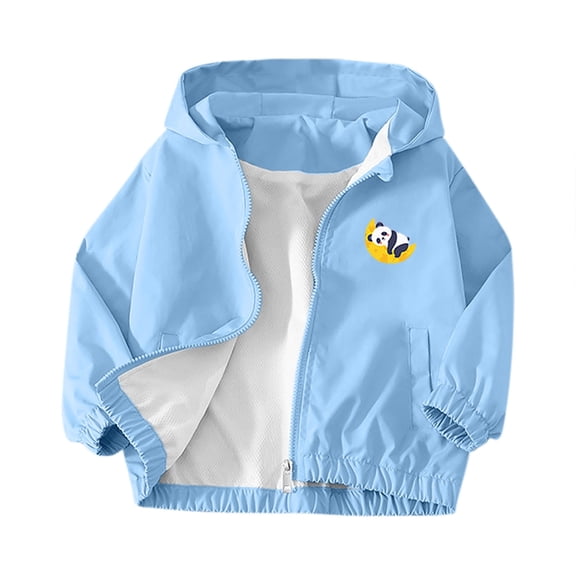 Favoffer Kids' Winter Panda Print Hooded Jacket Boys Girls Zip-Up Hoodie Casual Coat Long Sleeve Pollover Tops Fall Outwear for Baby Toddler 1-11Y