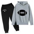 thumbnail image 2 of shqvo Kid's Tracksuit Game Day Fans Hoodie and Sweatpants Football Rugby Print Sweatsuits 2 Piece Fashion Clothing Sets for Kids, 2 of 5