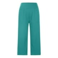 thumbnail image 5 of High Waist Yoga Pants - Women's Summer Wide Leg Workout Capris, Stretchy Lounge Pants with Pockets | Yubnlvae (Mint Green | S), 5 of 5