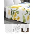 thumbnail image 6 of Summer Lemon Queen Size Flat Sheet, Wrinkleproof & Fadeproof Cooling Flat Bed Sheet Only, Yellow Fruits Botanical Spring Floral Breathable Soft Bedding Top Sheets 90 x 102 Inches, 6 of 8