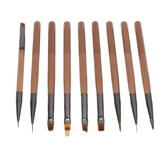 PINCEL DE PINTURA DE UNadas, Café tradúcido 9pcs ergonomics nylon cerebros de arte de uños puestos para el hogar