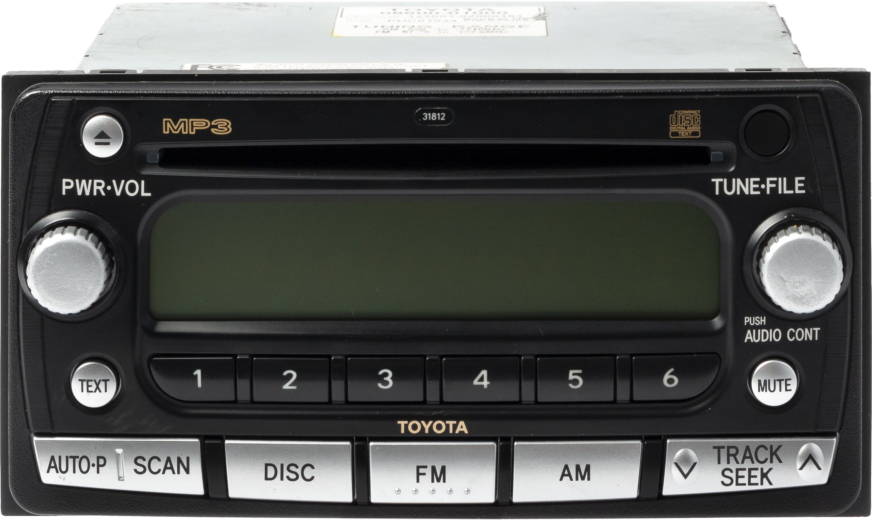 Restored 2007 Toyota Yaris AM FM Radio Single Disc CD MP3 Player 08600-01000 Option 31812 (Refurbished)