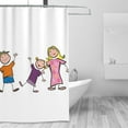thumbnail image 3 of Comic Family Characters Pattern Shower Curtain, Cartoon Boy Girl Waterproof Bath Curtains for Bathroom Decorations, 72 x 72 inches, 3 of 7