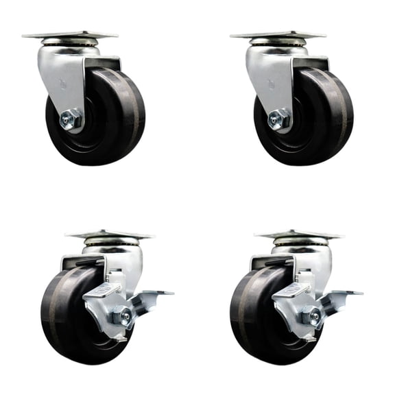 Tool Box Caster Wheel Set – 4 Inch Phenolic Swivel Casters – SCC