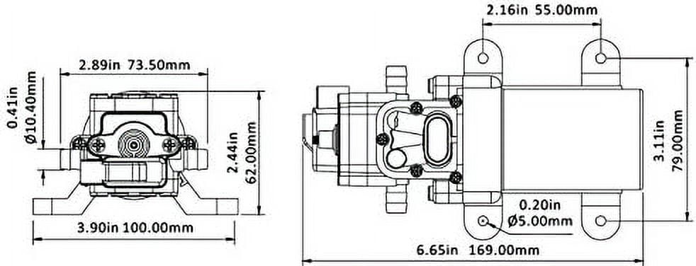 SEAFLO 24V DC 1.2 GPM 35 PSI 21-Series Diaphragm Water Pressure Pump for Marine Boat RV Caravan