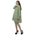 thumbnail image 4 of Moomaya Robe Évasée en Rayonne pour Femmes Manches Longues Imprimée Col en V Décontractée Robe de Plage pour Filles, 4 of 4