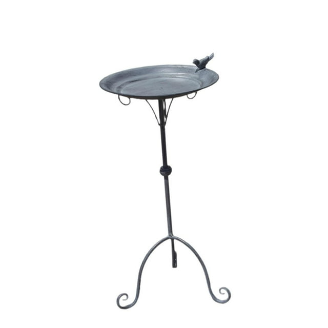 Baño para pájaros para exteriores, bandeja de agua decorativa, pedestal, estilo retro, bandeja decorativa para comedero de pájaros para patio, césped,