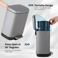 thumbnail image 6 of Lumiparty Stainless Steel Trash Can with Lid, 3.2 Gallon Step Pedal Garbage Bin, Automatic Soft Close, for Bathroom Kitchen Office, Gray, 6 of 9