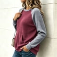 thumbnail image 5 of Maplenight Color Block Sweaters for Women Raglan Sleeve Ribbed Knit Pullover Soft Warm Fall Business Casual Work Office Sweaters with Pocket, 5 of 7