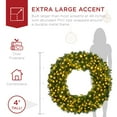 thumbnail image 4 of Best Choice Products 48in Artificial Pre-Lit Fir Christmas Wreath Decoration w/ 250 LED Lights, 714 Tips, Power Plug-In, 4 of 7
