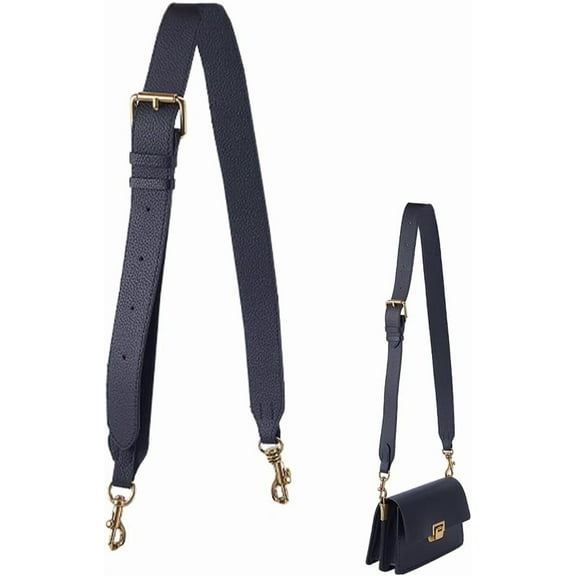 Cowhide Leather Shoulder Strap Black Purse Straps Adjustable Purse Handle Wide Handbag Strap Replacement with Swivel Clasps