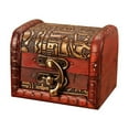 Jewelry Box Vintage Wood Handmade Box With Mini Metal Lock For Storing Jewelry Treasure Pearl