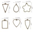 thumbnail image 4 of Inteprter 15 Uds marco de prensa colgante forma de estrella geométrica collar con bisel trasero abierto accesorio de joyería DIY Artesanía bronce Inteprter HA000861-05B, 4 of 6