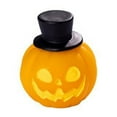 thumbnail image 3 of Diceymbol Glow-in-the-Dark Halloween Pumpkin Decor Resin Miniature Night Light with Spooky Carved Face, Ghosts & Bats for Home, Party, or Desk Decoration, 3 of 7