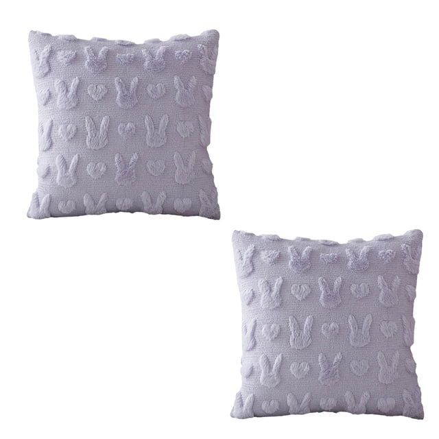 Living Room Decor,Easter Bunny Pillowcase for Sofa Living Room, Quilted Embroidered Holiday Decor