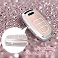 thumbnail image 5 of Key Fob Cover Compatible with Audi A3 A5 A5L A6 A6L Q6L Q6 RSQ6 RS6 SQ6 S6 E-tron 2025-2026 Crystal Diamond Keychain Case Holder Protector,Type-B-pink, 5 of 7