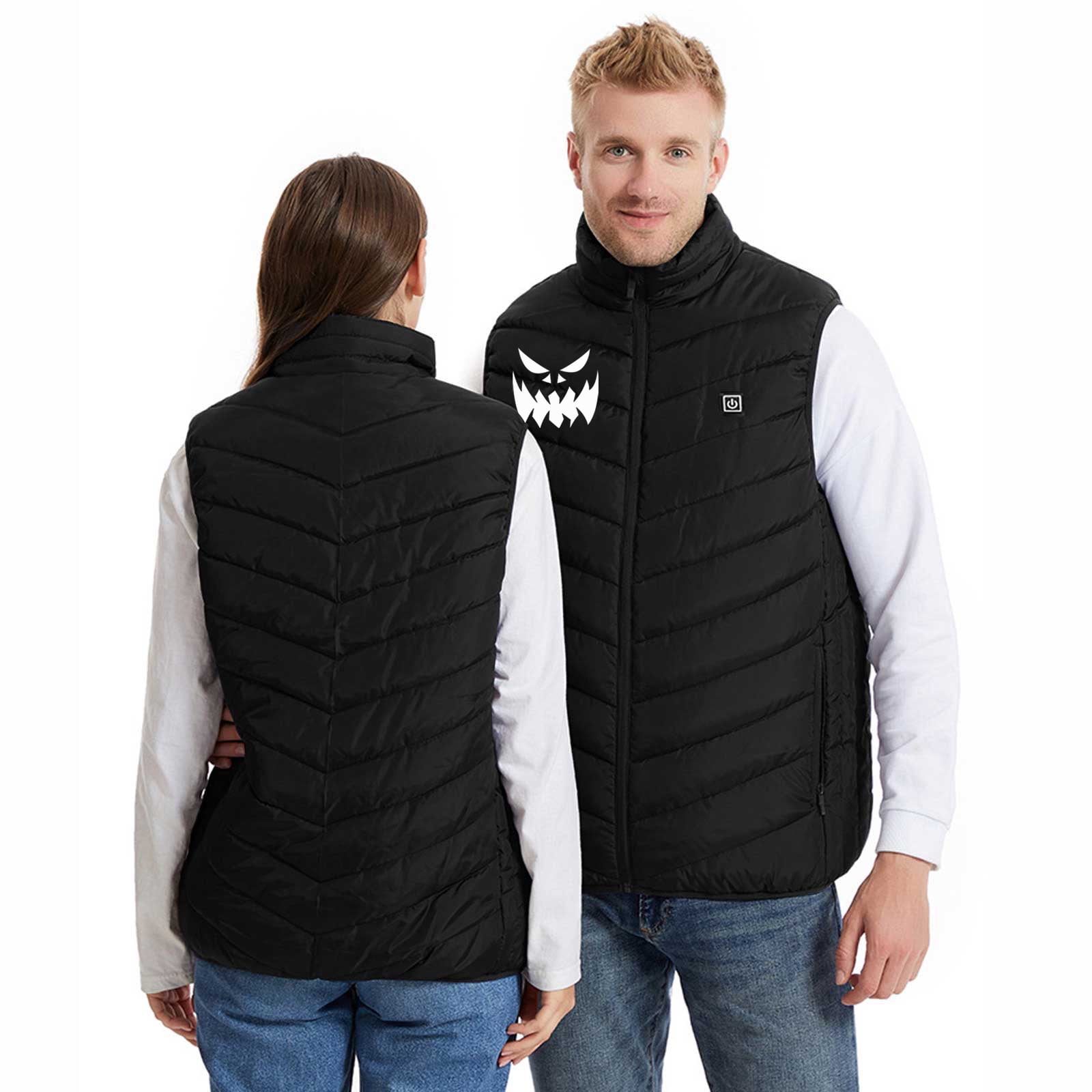 ZACPNCV Heated Vest for Men And Women Plus Size Heated Coat 9 Heating Heated Jacket Winter Heating Coat Black