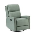 thumbnail image 6 of Genuine Leather Swivel Recliner, Manual Glider Rocker Recliner Chair with Adjustable Backrest Footrest for Living Room Bedroom Sage, 6 of 10