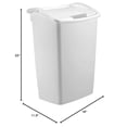 thumbnail image 6 of Rubbermaid, 11.25 Gallon, White Dual-Action Swing Lid Trash Can for Home, Kitchen, and Bathroom Garbage, 6 of 6