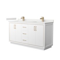 Wyndham Collection Wcf111166d-Qtz-Unsmxx Icon 66" Free Standing Double Basin Vanity Set -