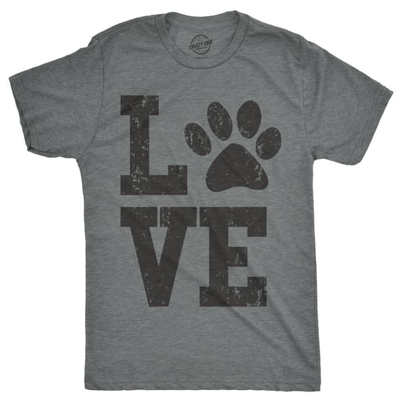 Mens Love Paw T Shirt Cute Adorable Dog Lover Pet Tee for Guys Graphic Tees