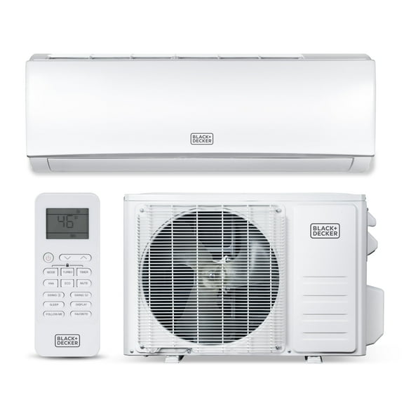 BLACK+DECKER 11,500 BTU Smart Mini Split Air Conditioner with Heat, Inverter Compressor, Wi-Fi, Voice Control, 17 SEER2, 4-in-1 AC Unit, App Available, Remote, 230V, BSA1120TC, White