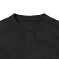 thumbnail image 2 of Zynoxe Men's Long Sleeve T-Shirt with Chest Pocket Plus Size Round Neck Top for Men Comfort Waffle Knit Tee Shirt Casual Loose Solid Color Pullover Top S, 2 of 2