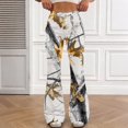 thumbnail image 6 of Grblisyd School Uniform Pants for Girls Flare High Elastic Waist Dress Trousers Back to School Clothes Teens Camo Maple Leaf Print Stretchy Button Pant, 6 of 6