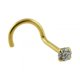 thumbnail image 2 of Piercing de nariz Kody de oro macizo de 14k adornado con una circonita cúbica redonda de 2,5 mm con broche de 4 puntas., 2 of 4