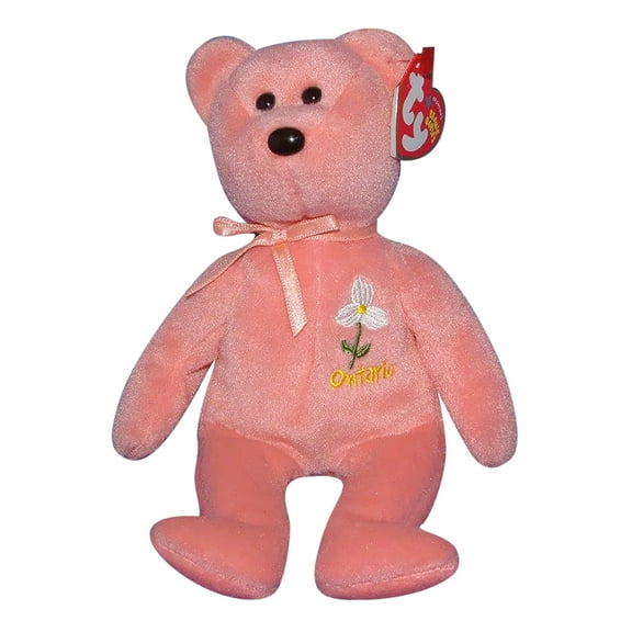 Ty Beanie Baby: Ontario White Trillium the Bear | Stuffed Animal | MWMT's