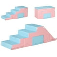 thumbnail image 1 of Qaba 2-Piece Soft Play Kids Foam Play Se for Crawl and Climb, Light Blue, 1 of 10