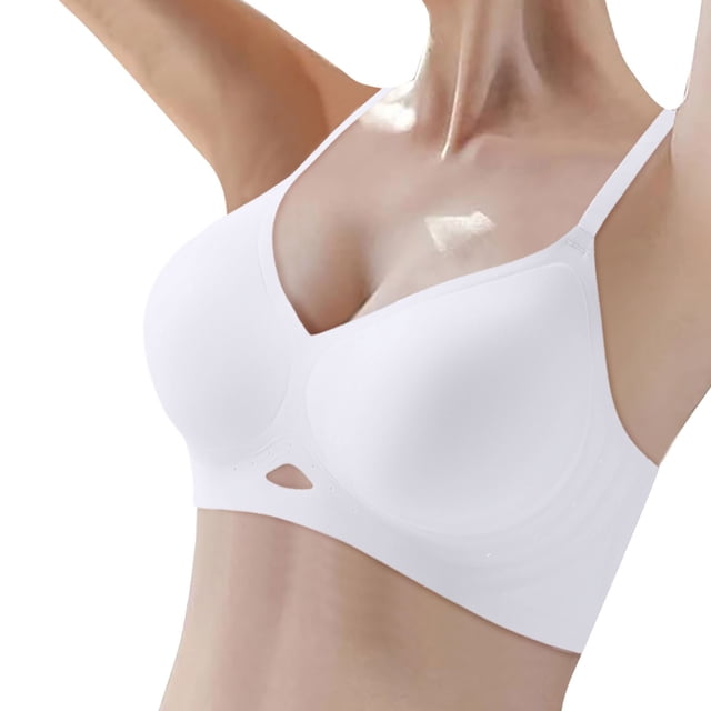 Sujetador sin costuras para mujer - Sin costuras, sin aros, para pechos grandes, copa semi-fija, transpirable, espalda lisa - Tallas disponibles: 70D/75A/75B
