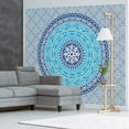 thumbnail image 3 of Americanflat Mandala Tapestry Wall Hanging - Boho Hippie Indie Colorful Decoration Artwork Blanket for Living Room, Bedroom, or College Dorm - Handcrafted in India 100% Cotton, 90x102 Aqua Navy, 3 of 5