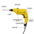 thumbnail image 2 of Sdh550kp 550w 10mm Corded Single Speed | Hammer Drill Machine & Hand Tool Kit -120-Pieces - Includes Hammer Drill, Measurement Tape, Drill Bits, Hammer, | Yellow & Black, Accessories, 2 of 4