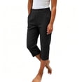 thumbnail image 4 of Only Moment High Waisted Work Pants for Women Jute with Pockets - Casual Loose Yoga Trouser Pants Sweatpants Palazzo Lounge Pajama Pants Black,L, 4 of 8