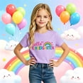 thumbnail image 2 of Girls Stylish Graphic Tees With Prints Casual Shirts For Children Youth Top Back To School Age 2-13, 2 of 4