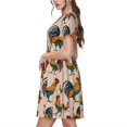 thumbnail image 2 of Vsdgher Coq pour Femmes Été 2025 Robes Midi Maxi Décontractées Légères Manches Courtes Col Rond Robe de Plage, 2 of 6