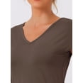thumbnail image 5 of DARING DIVA Women's Short Sleeve Pajama Set Loungewear Long Pants Sweatsuit L Brown, 5 of 7