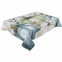 Fall Sage Green Blue Rectangle Tablecloths 60x104,Thanksgiving Pumpkins Eucalyptus Rustic Wood Table Cloth Table Cover Indoor/Outdoor Tabletop Decor for Wedding Holiday Party Dinner Baby Shower