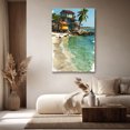 thumbnail image 5 of “Colorful Coastal Shack” Tropical Canvas Wall Art Ready to Hang for Living Room and Bedroom, 5 of 8