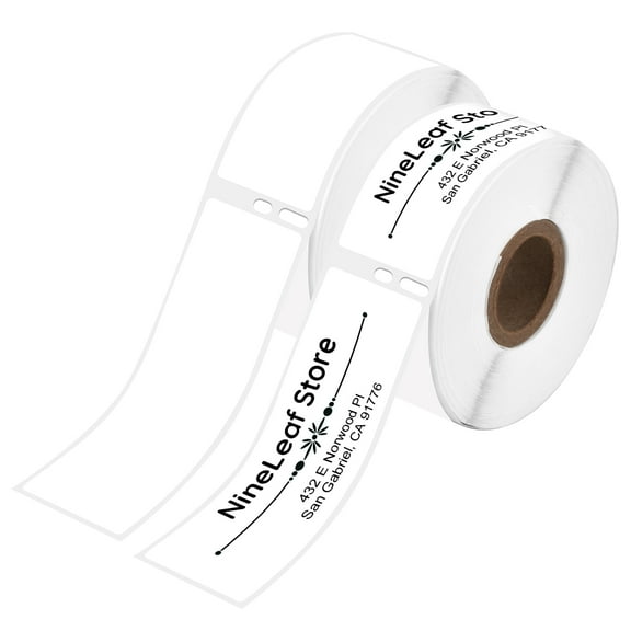NineLeaf 2 Rolls Compatible for DYMO 30320 1-1/8 in x 3-1/2 in Shipping Address Barcode Mailing Direct Thermal Labels, 260 Labels Per Roll