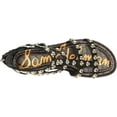 thumbnail image 5 of Sam Edelman Estella Black Leather Open Toe Studded Gladiator Thong Flat Sandals (Black Leather, 5.5), 5 of 6