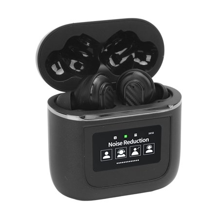 YAHHU Translation Earbuds with App Touch Control Screen, 144 Languages Bluetooth 5.4 Real Time 2-Way Language Translator Earphones for Music Calls Gaming, Black, 6.3 inches / 16 cm