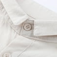 thumbnail image 5 of KTMKH Linen Shirt for Men Casual Solid Shirt Long Sleeve Button Turn-Down Collar Tops Shirt, 5 of 6