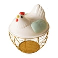 thumbnail image 3 of Cesta para almacenar huevos, soporte para huevos frescos, artículos decorativos de cocina con tapa, cesta redonda para recoger huevos, contenedor para Verde, 3 of 8